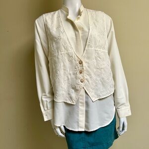 Vintage Tailored Top with Built in Vest